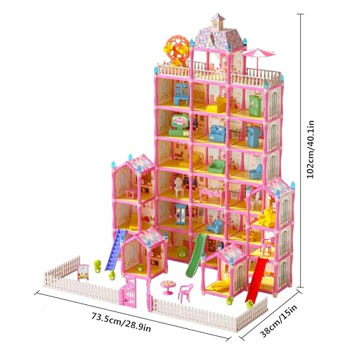 Pink Doll House with Furniture L604