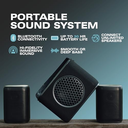 Two Speakers Bundle with up to 150 ft Range and 30 Hours Battery Life L4514