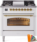 36 Dual Fuel Natural Gas Range with Brass Trim U6062