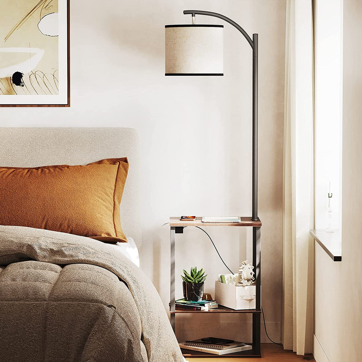 Floor Lamp with Table and USB Port W2688