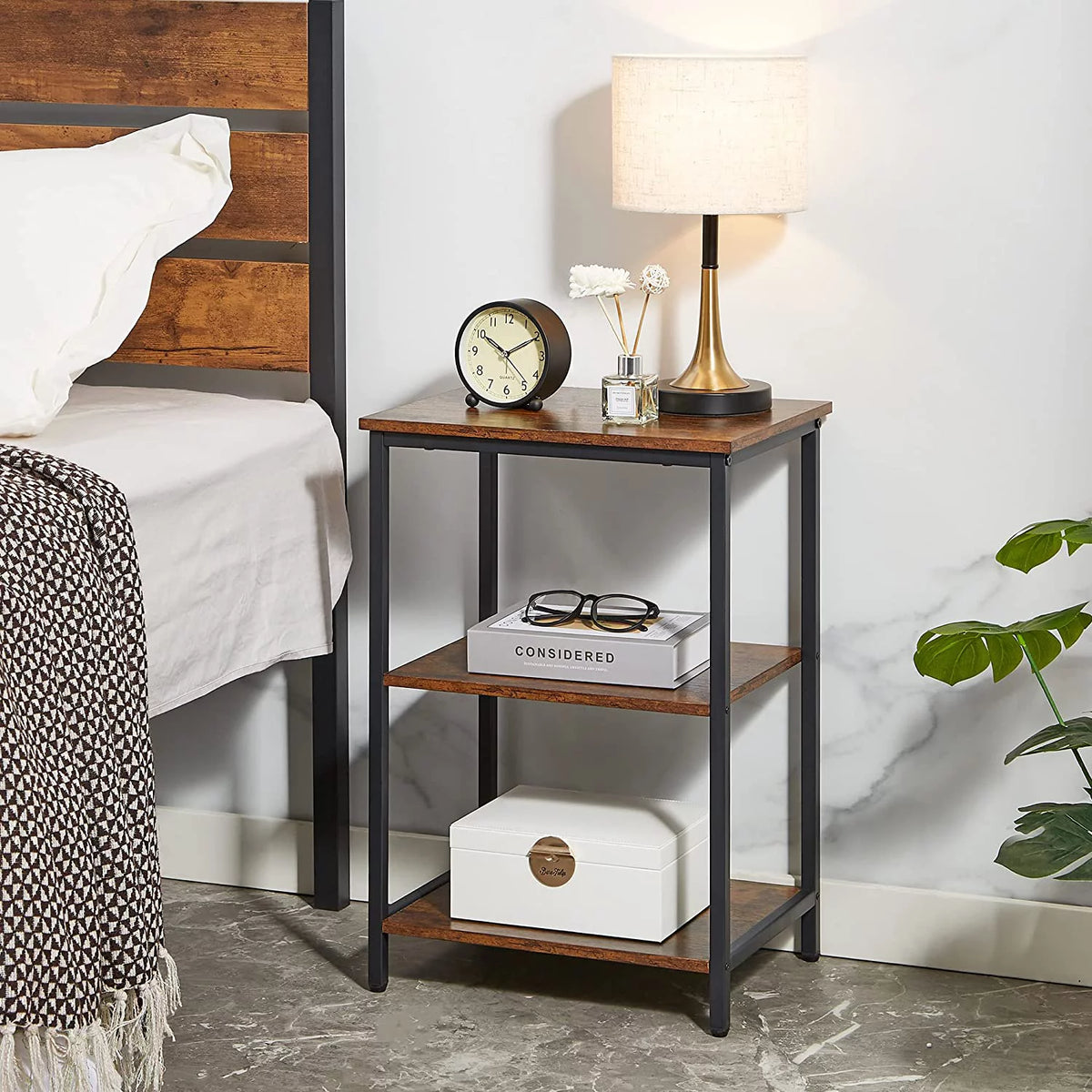 3-Tier End Table with Storage Shelf V9098