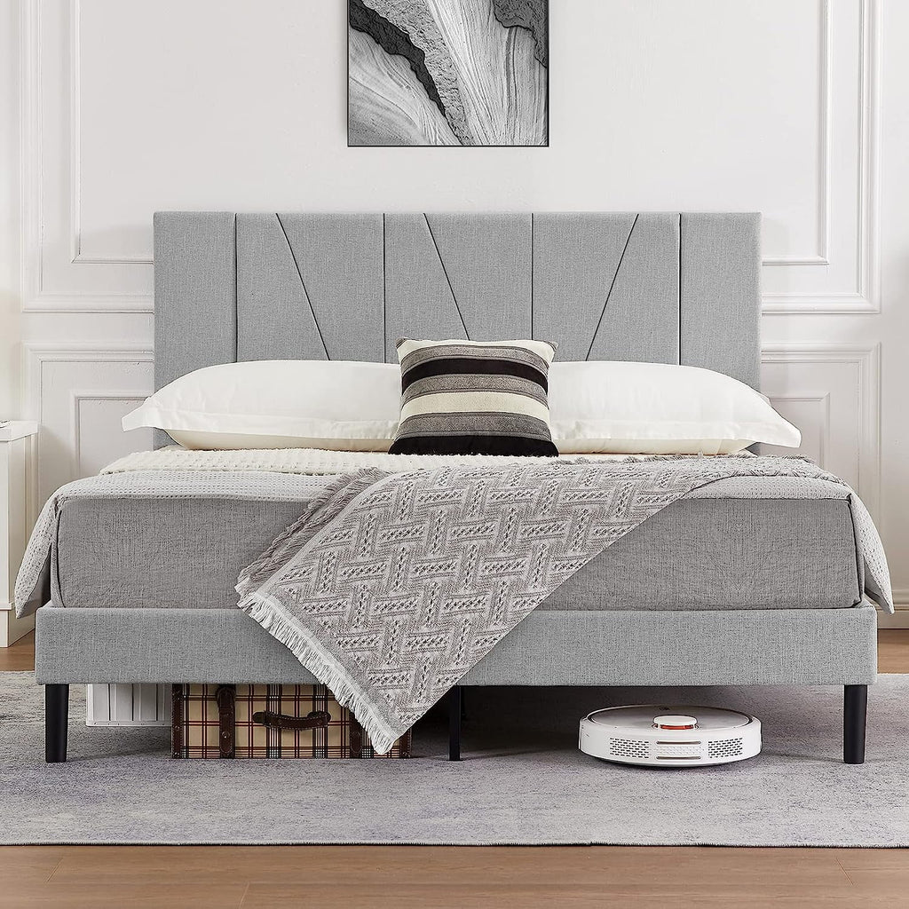 King Size Fabric Upholstered Platform Bed Frame B132