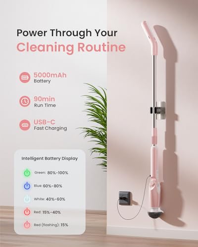 Electric Spin Scrubber with 8 Brush Heads and Long Handle M43630