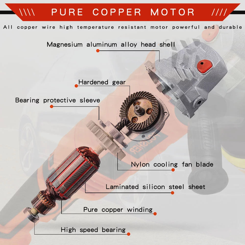 1580W Variable Speed Dual Action Random Orbital Buffer Polisher D436952