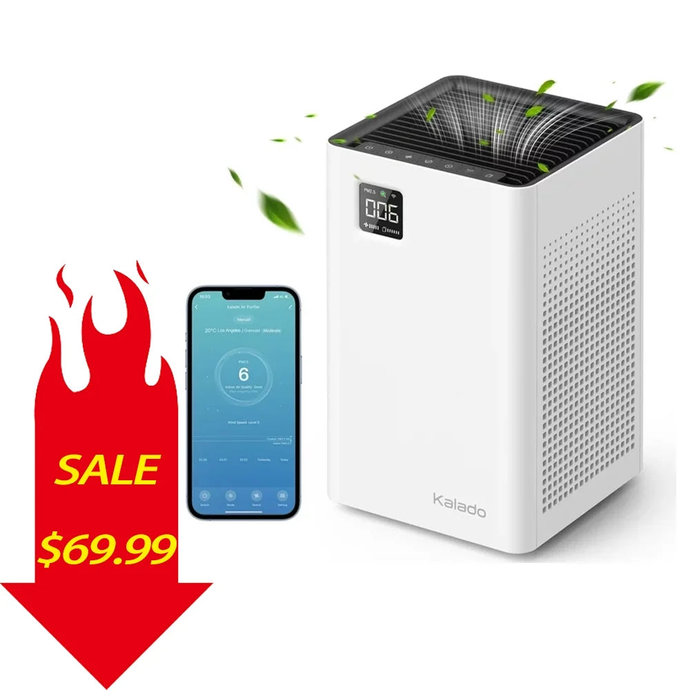 Air Purifier with Wi-Fi, Double Filter, Voice Control, PM2.5 Detector J840938