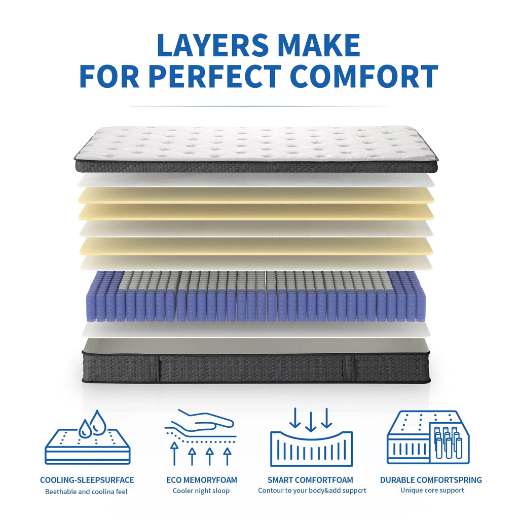12 inch Full Size Gel Memory Foam Hybrid Mattress G128469
