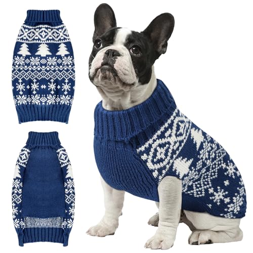 Christmas Dog Sweaters Turtleneck Double Knitting L7171