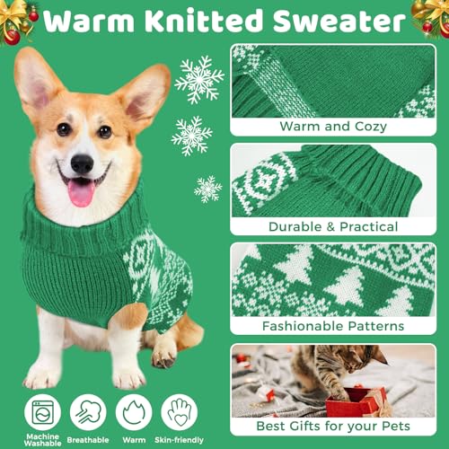 Christmas Dog Sweaters Turtleneck Double Knitting L7171