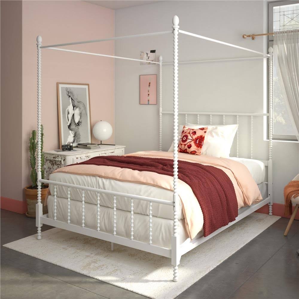 Black Full Metal Canopy Bed D348458