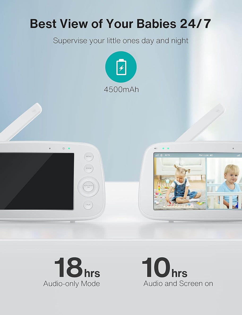 720P Video Baby Monitor with 2 Cameras G72994