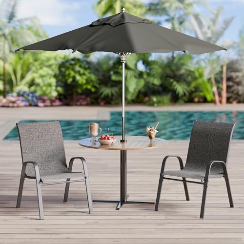 Stackable Outdoor Patio Chairs Set of 6 Grey W286
