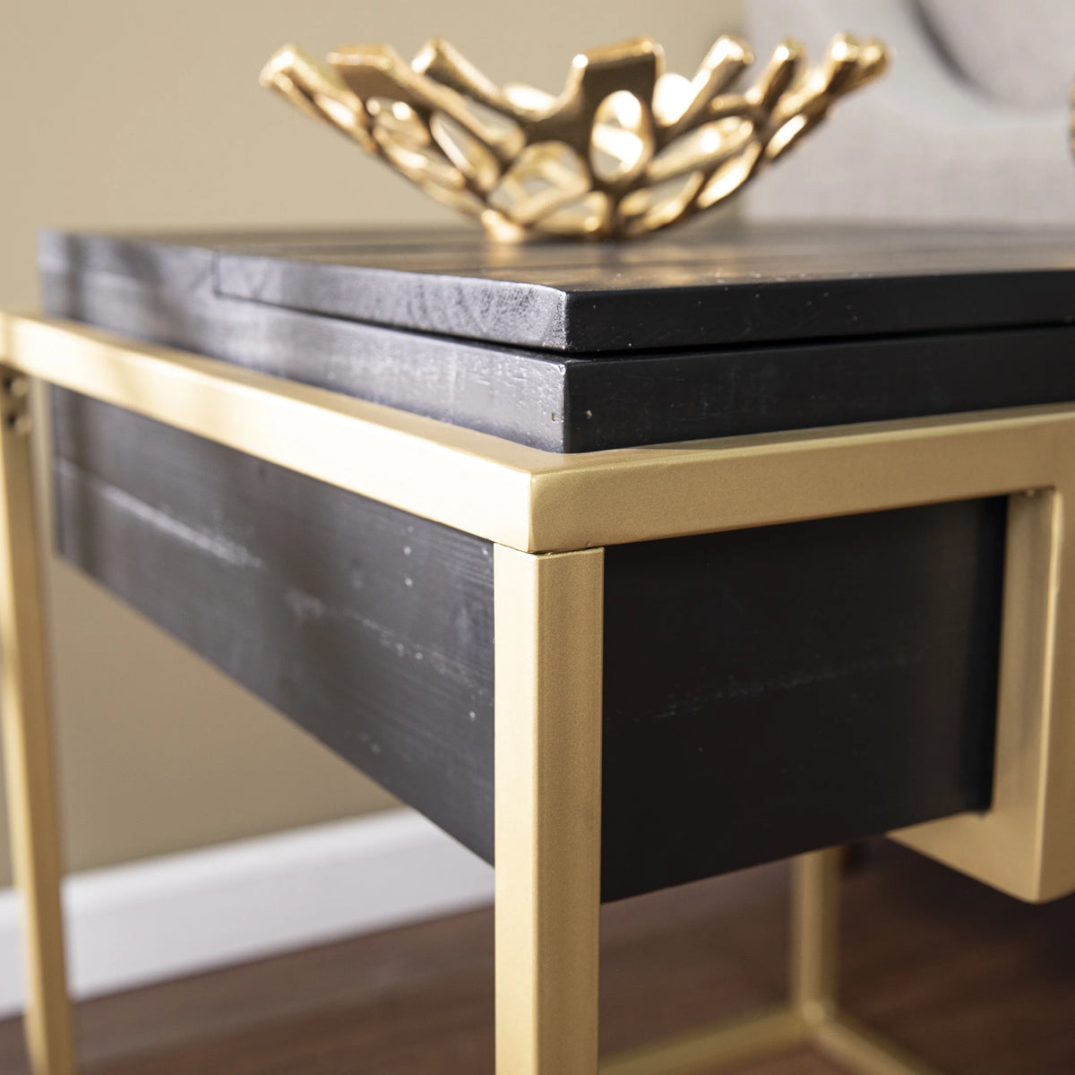 Reclaimed Wood Storage End Table A847
