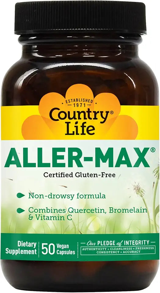 Quercetin Supplements with Bromelain, Vitamin C, Zinc, Gluten-Free Vegan 50 Count I713
