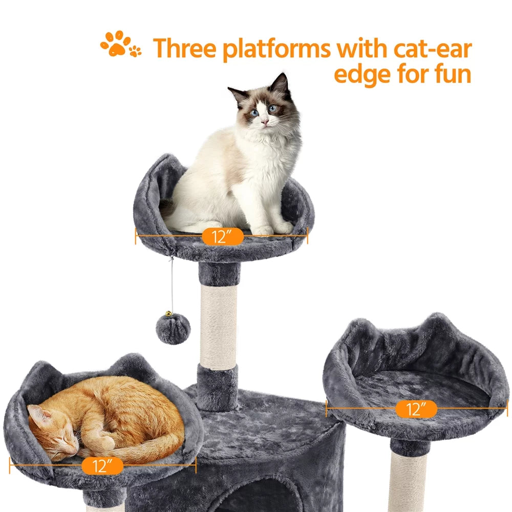 Dark Gray Cat Tree with Condos K55131