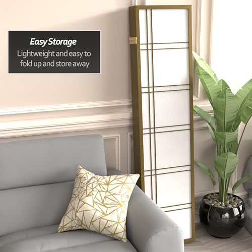 6 ft. Tall 3 Panels Grey Shoji Screen Room Divider Q70198