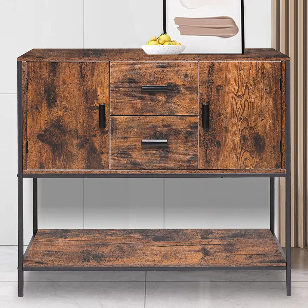 Rustic Brown Storage Cabinet with 2 Drawers M17180