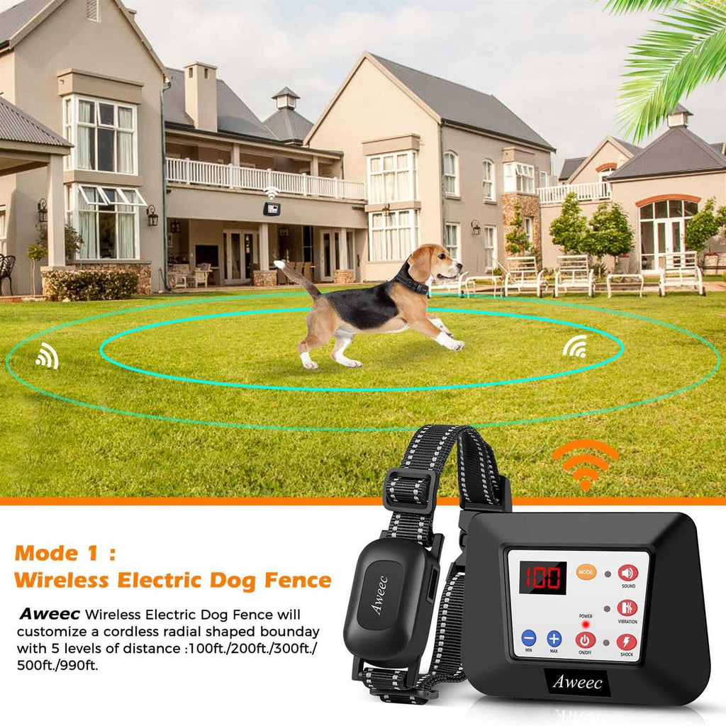 Wireless Dog Fence System with Training Collar O78776