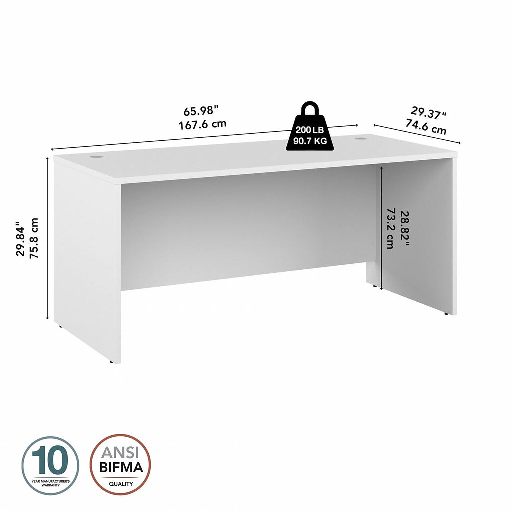 White Engineered Wood Office Desk W223