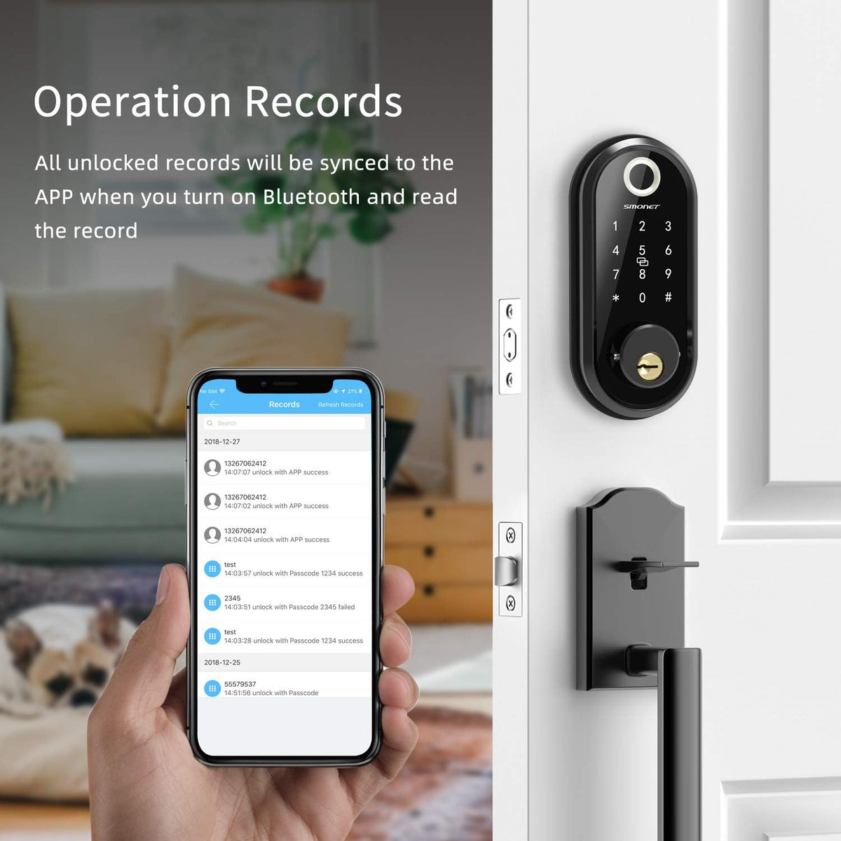 Keyless Entry Deadbolt Door Lock with Fingerprint Touchscreen Keypad U739519