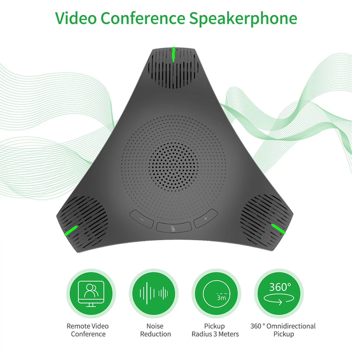 USB Speakerphone Conference Microphone Omnidirectional Computer Mic with Mute Key D3059