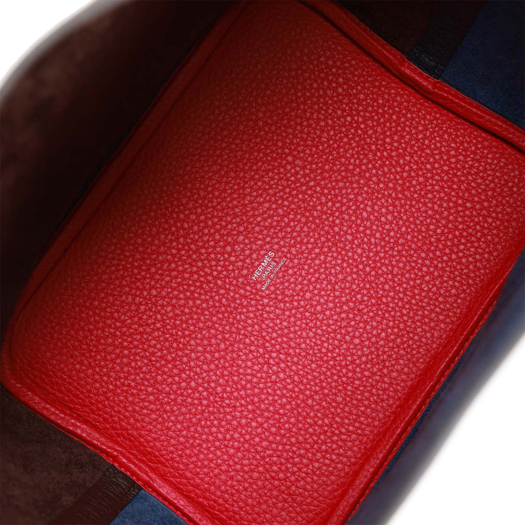 Bleu Nuit Framboise Rouge Sellier Clemence Palladium Hardware Bucket Bag M274812