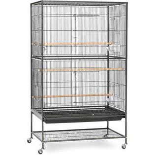 Black Wrought Iron Flight Cage with Stand G80263