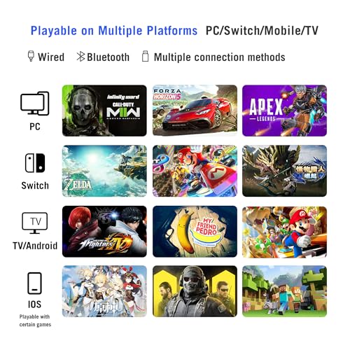 Wireless PC Controller, Hall Effect Joysticks Triggers,1000 Hz Polling Rate, Multi-Platform Gaming Controller, Windows PC/Switch/Switch2/Android/Laptop V6968