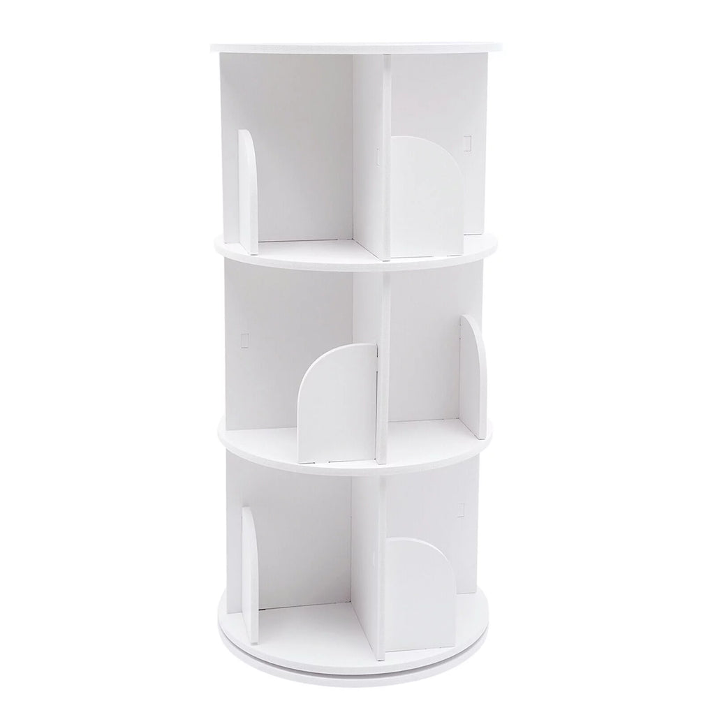 3-Tier 360° Rotating White Bookshelf R21252