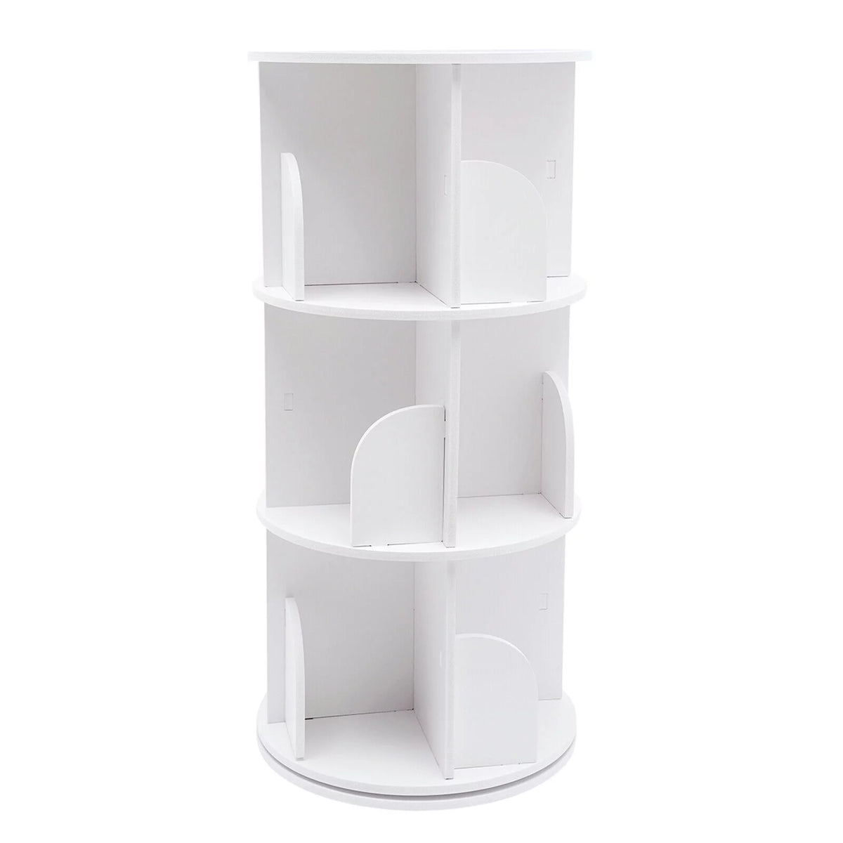3-Tier 360° Rotating White Bookshelf R21252