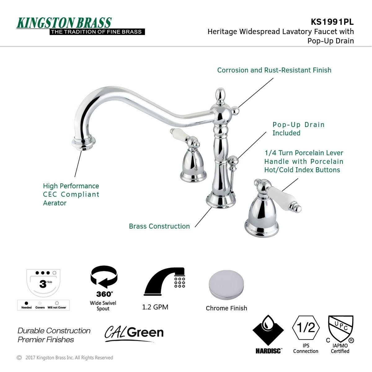 8x22 Widespread Bathroom Faucet Oil Rubbed Bronze C967