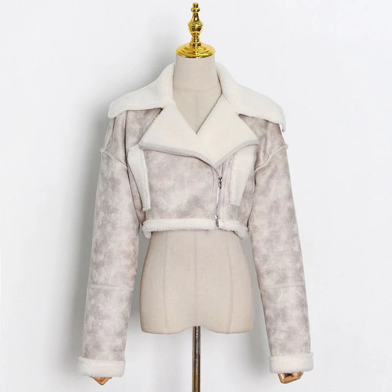 Faux Leather Sueded Aviator Jacket C507794
