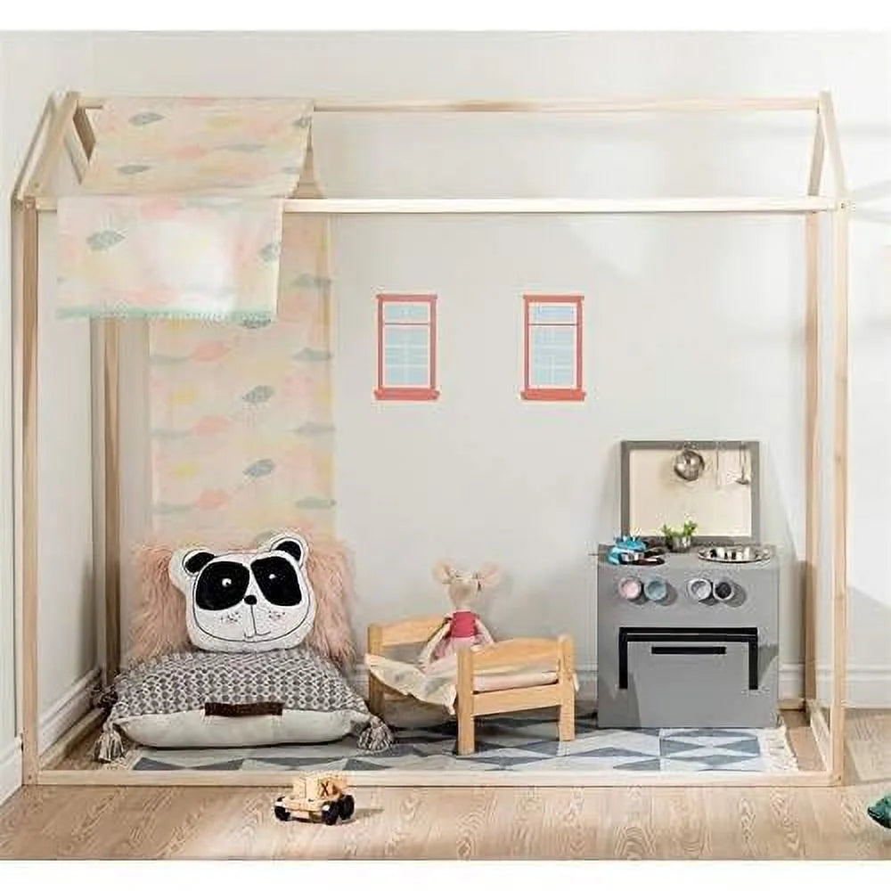 Solid Wood Canopy Platform Bed Frame D3768