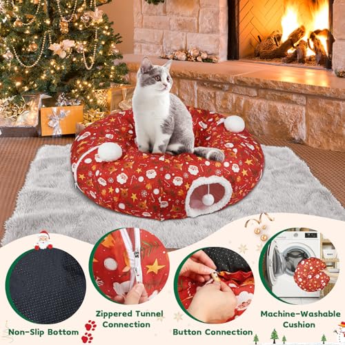 Cat Tunnel Bed for Indoor Cats S Shape C53196
