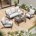 Aluminum Patio Furniture Set with Grey Cushions X6273