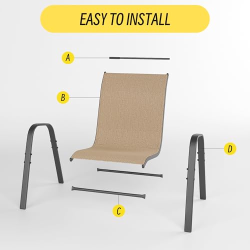 Stackable Outdoor Patio Chairs Set of 6 Grey W286