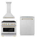 36 In. Gas Range, Range Hood, Dishwasher in Stainless Steel E126