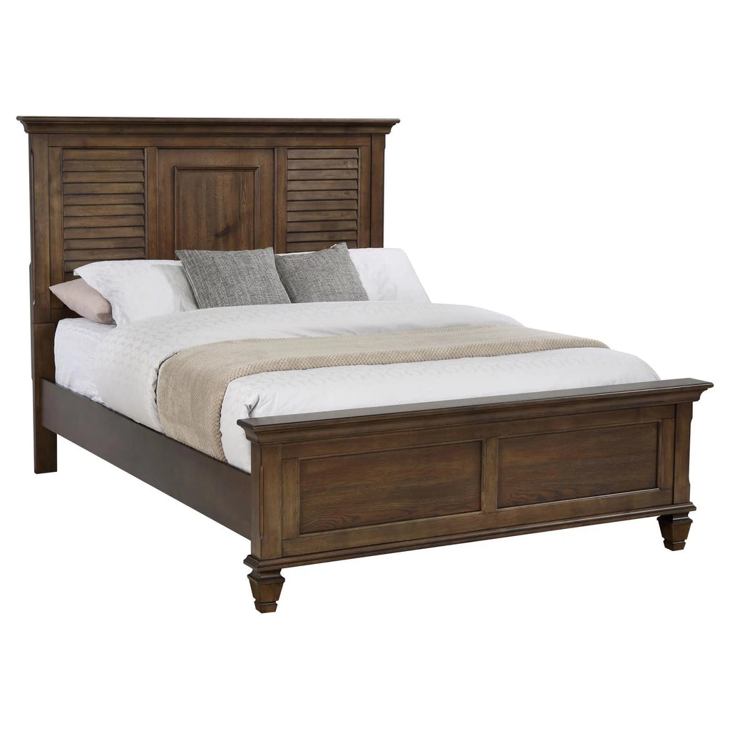 California King Panel Bed Burnished Oak I977
