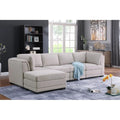 Light Gray Linen Reversible Sectional Sofa with Ottoman S8609
