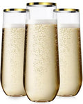 24 Pcak 9 Oz Plastic Champagne Flutes U45378