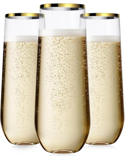 24 Pcak 9 Oz Plastic Champagne Flutes U45378