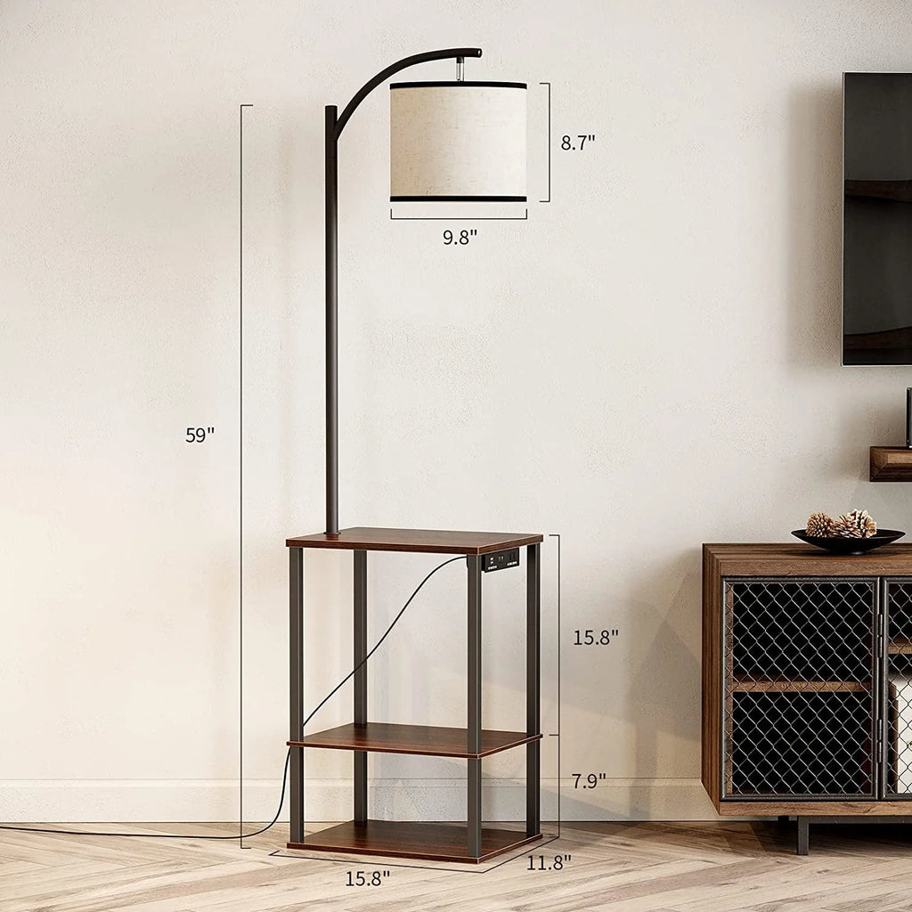 Floor Lamp with Table and USB Port W2688