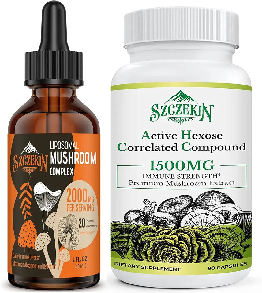 1500 mg Supplement 90 Capsules with 2000mg Mushroom Complex Drops 30 Servings L194045