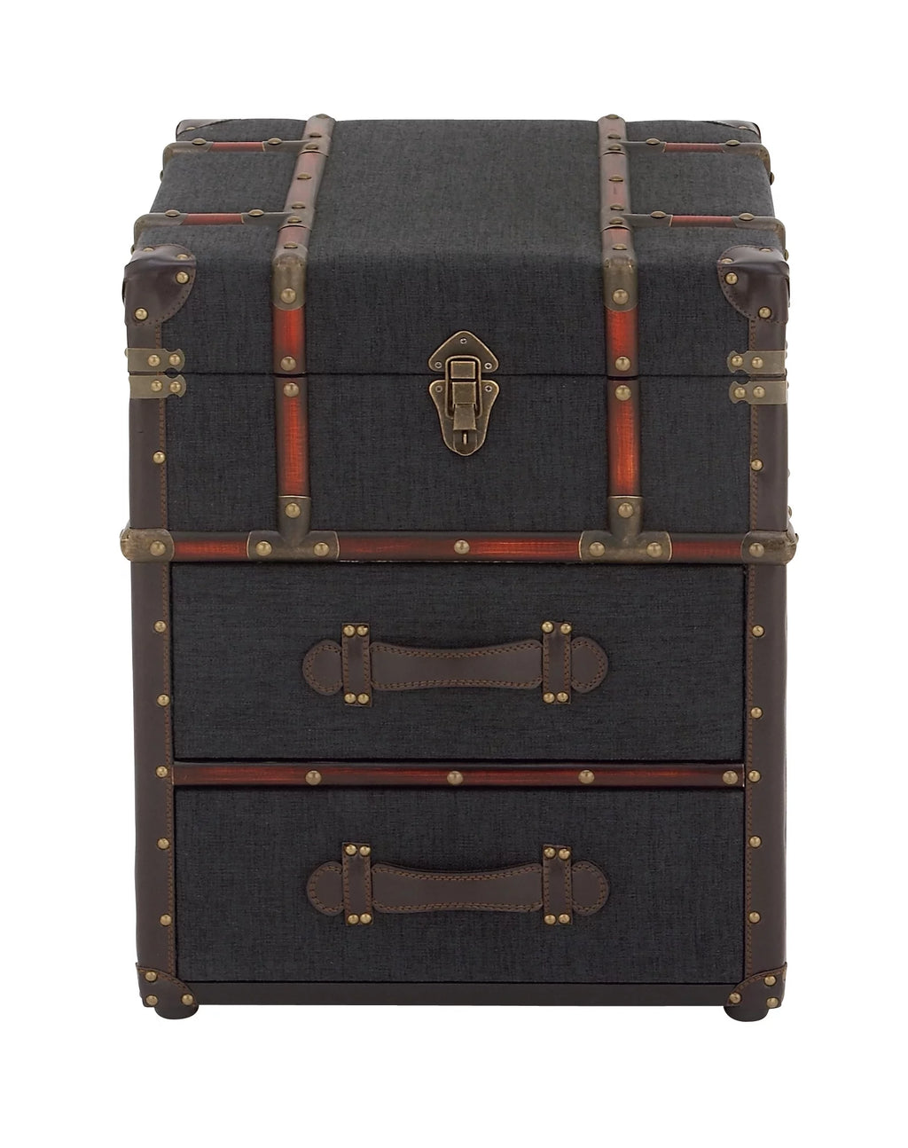 Brown Traditional Wood Storage Trunk Chest W2477