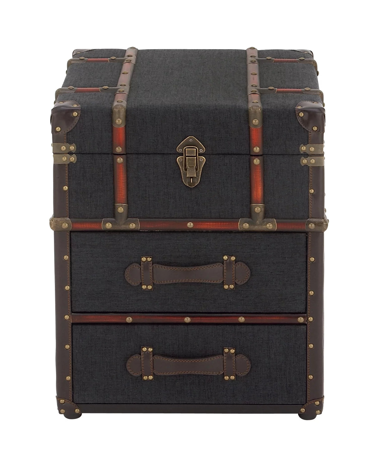 Brown Traditional Wood Storage Trunk Chest W2477
