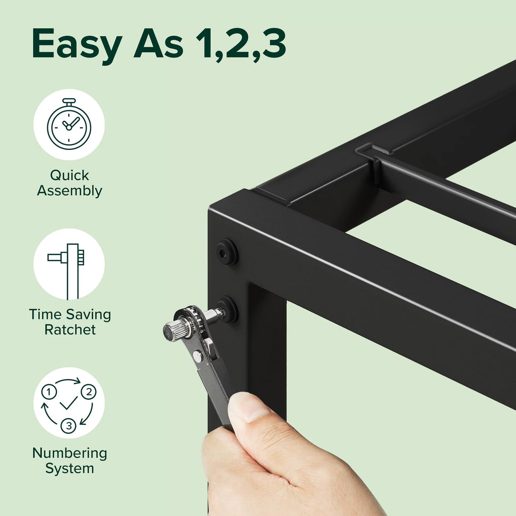 Queen Bamboo and Metal Platform Bed Frame U36230