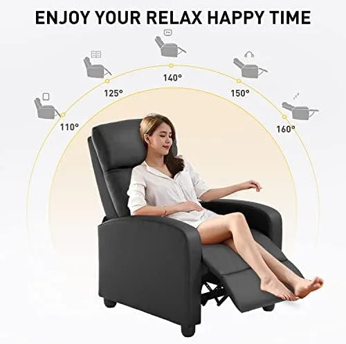 Black Faux Leather Recliner Chair S548022