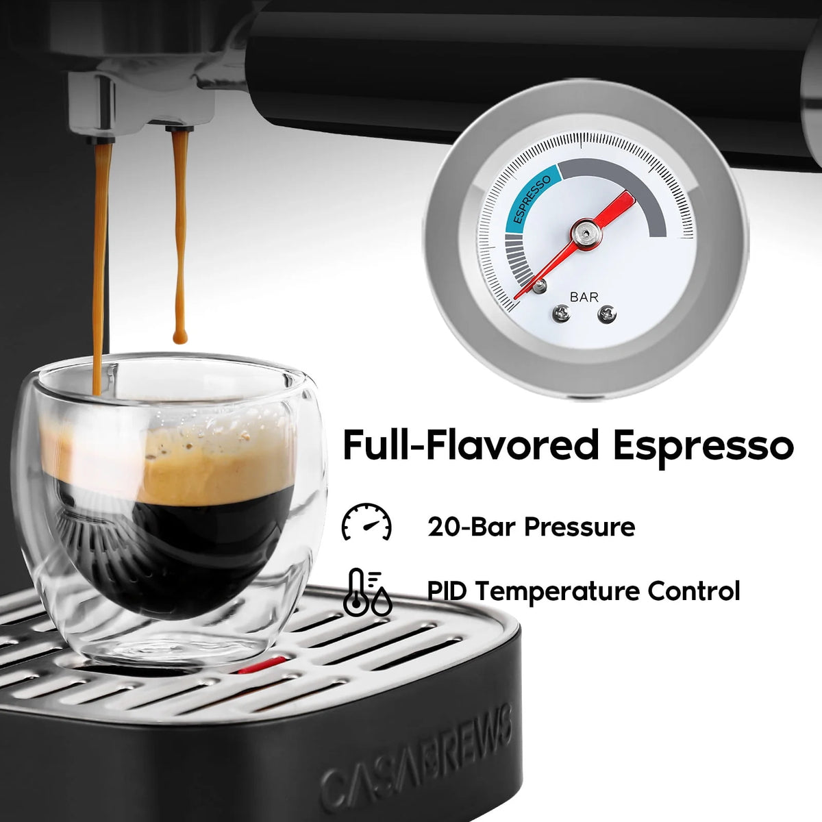20 Bar Espresso Machine with Steam Wand, 49 oz Water Tank W848578