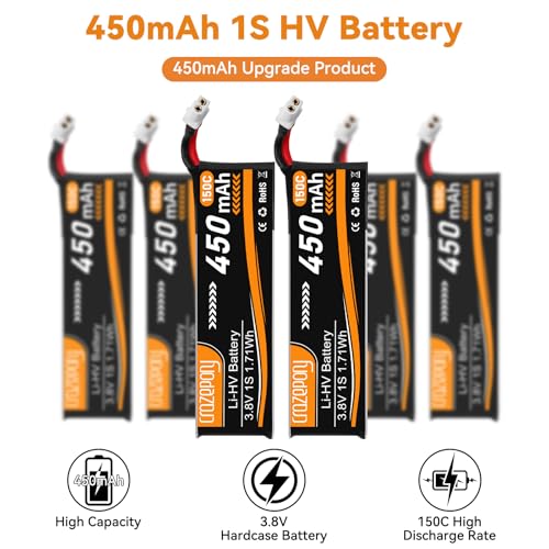 1S 450mAh 150C Lipo Battery with BT2.0 Connector R93558
