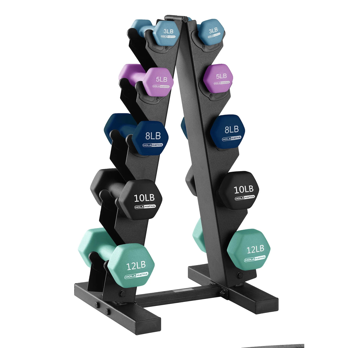 Neoprene Dumbbell Weight Set with Rack O344