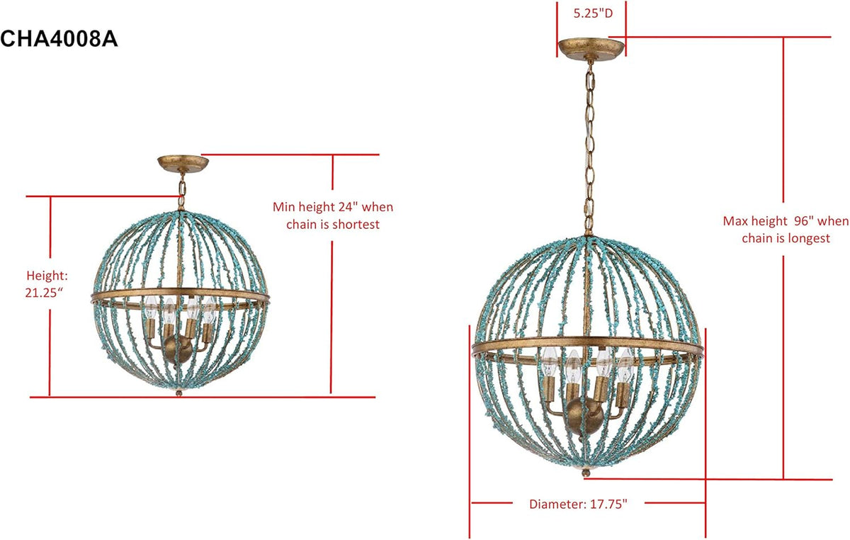 Blue Cage Chandelier X606